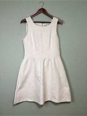 Ricki’s Size 8 Ivory Floral Jacquard Fit & Flare Dress
